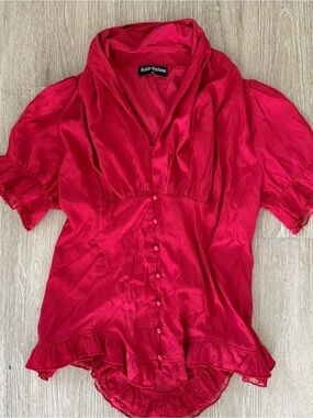 Scarlet Darkness red victorean peasant blouse sz XL